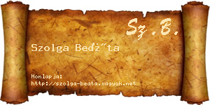 Szolga Beáta névjegykártya