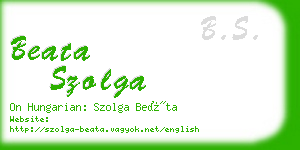 beata szolga business card